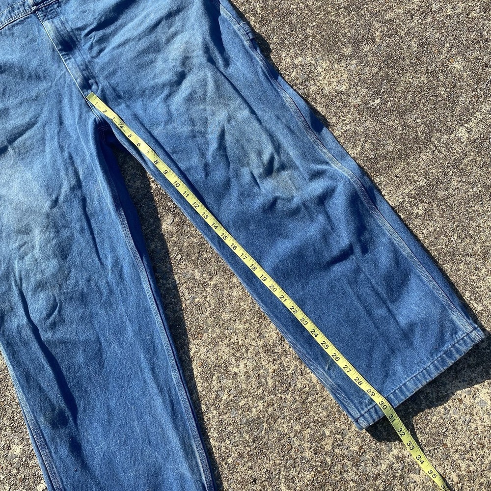 Liberty Denim Bib Overalls Farmer Carpenter Soft Worn Mens 46x30 SEE PICS Distre - Picture 10 of 15